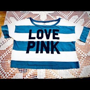 Victoria’s Secret Love Pink Cropped T Shirt